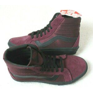 COPY - Vans Womens Sk8-Hi Reissue Metallic Twill Port Royale Red Suede Shoes 6.…